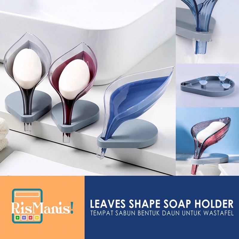 LEAVES SHAPE SOAP HOLDER - Tempat Tatakan Wadah Sabun Batang Spons Cuci Piring Wastafel Toilet Dapur