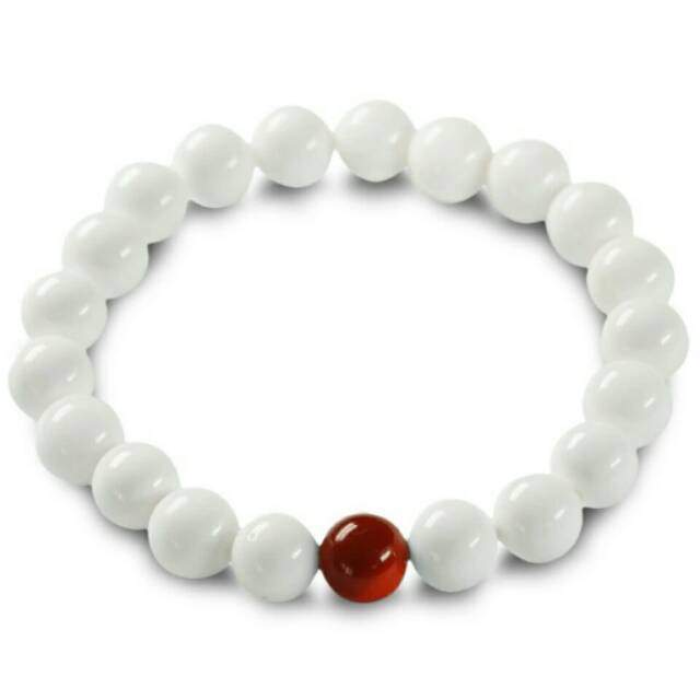 Gelang Batu Giok Putih Giok Merah Pria Wanita