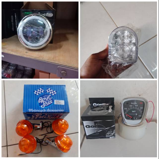 Lampu daymeker c70+stoplamp c70 LED+spido c70 LED merk Gorilla+sein c70 set