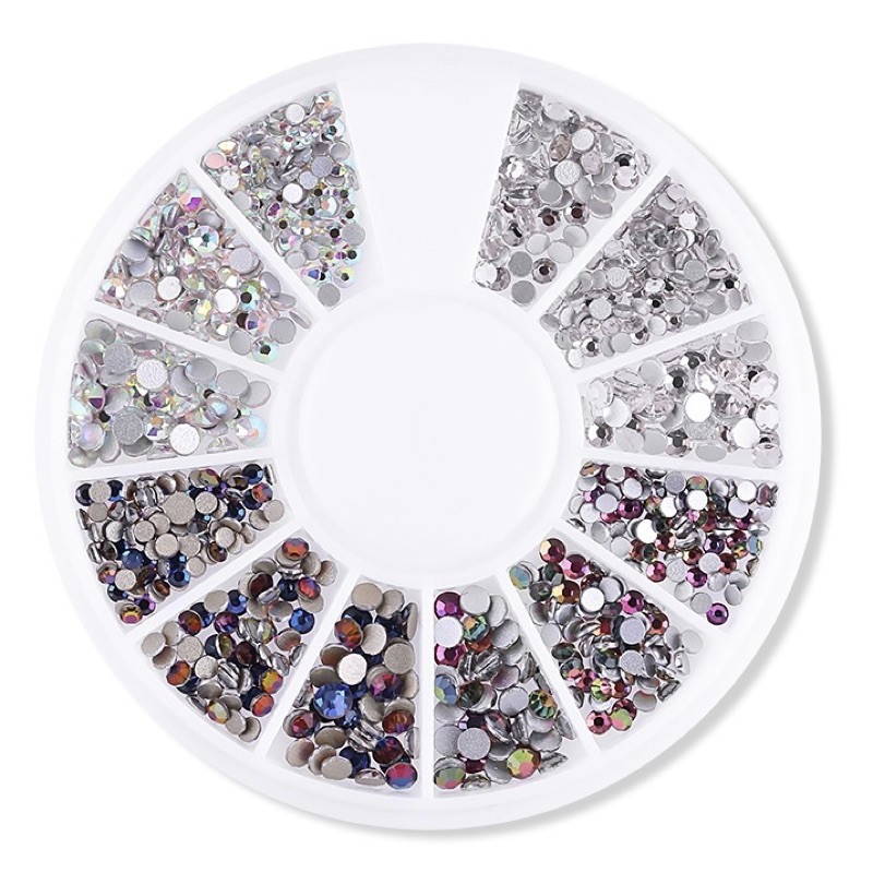 NAIL RHINESTONE WHEEL CRYSTAL AB SWAROVSKI MIX COLOR / KRISTAL DEKORASI KUKU NAIL ART