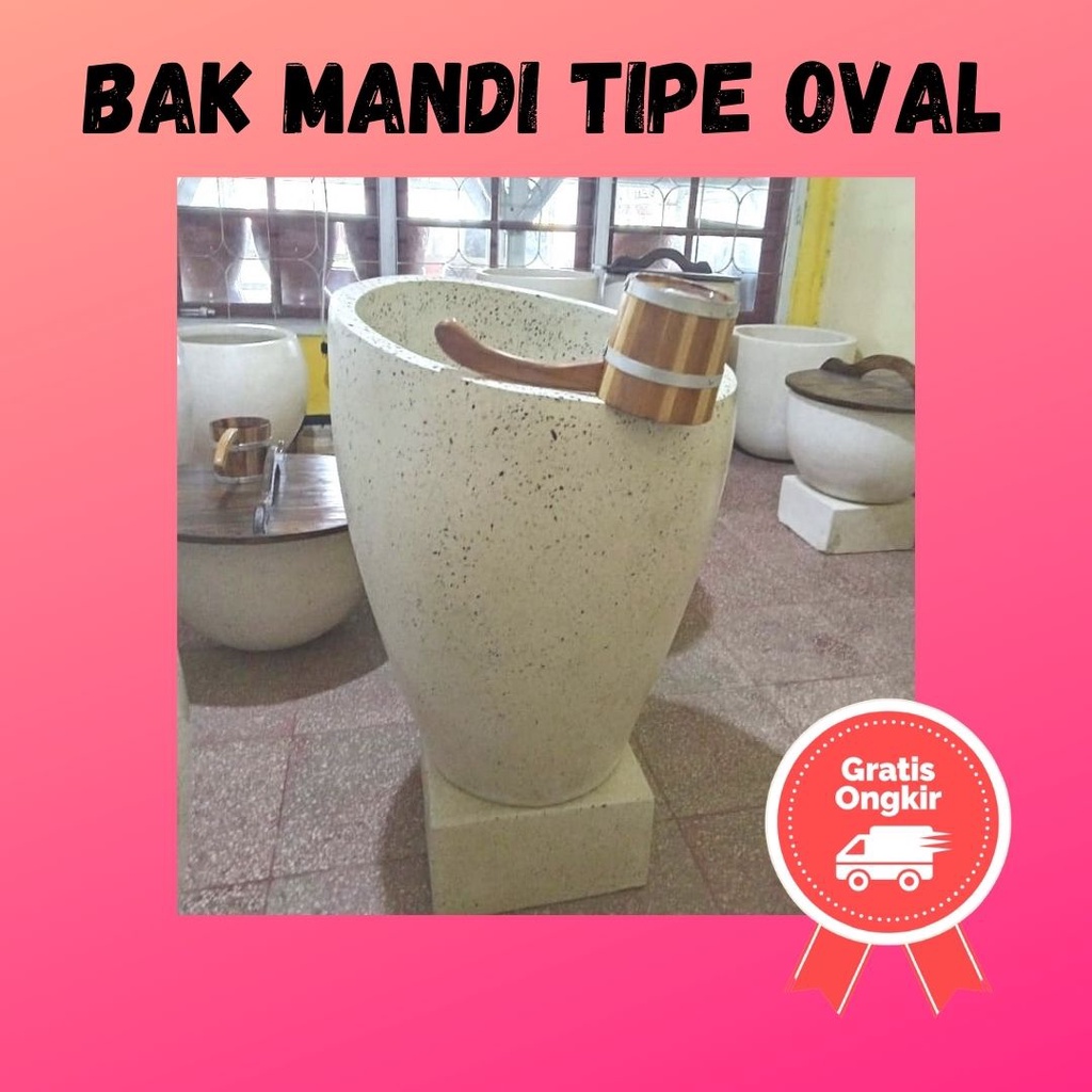 Bak Mandi Bali Motif Bintik Oval / Bak Mandi Keren
