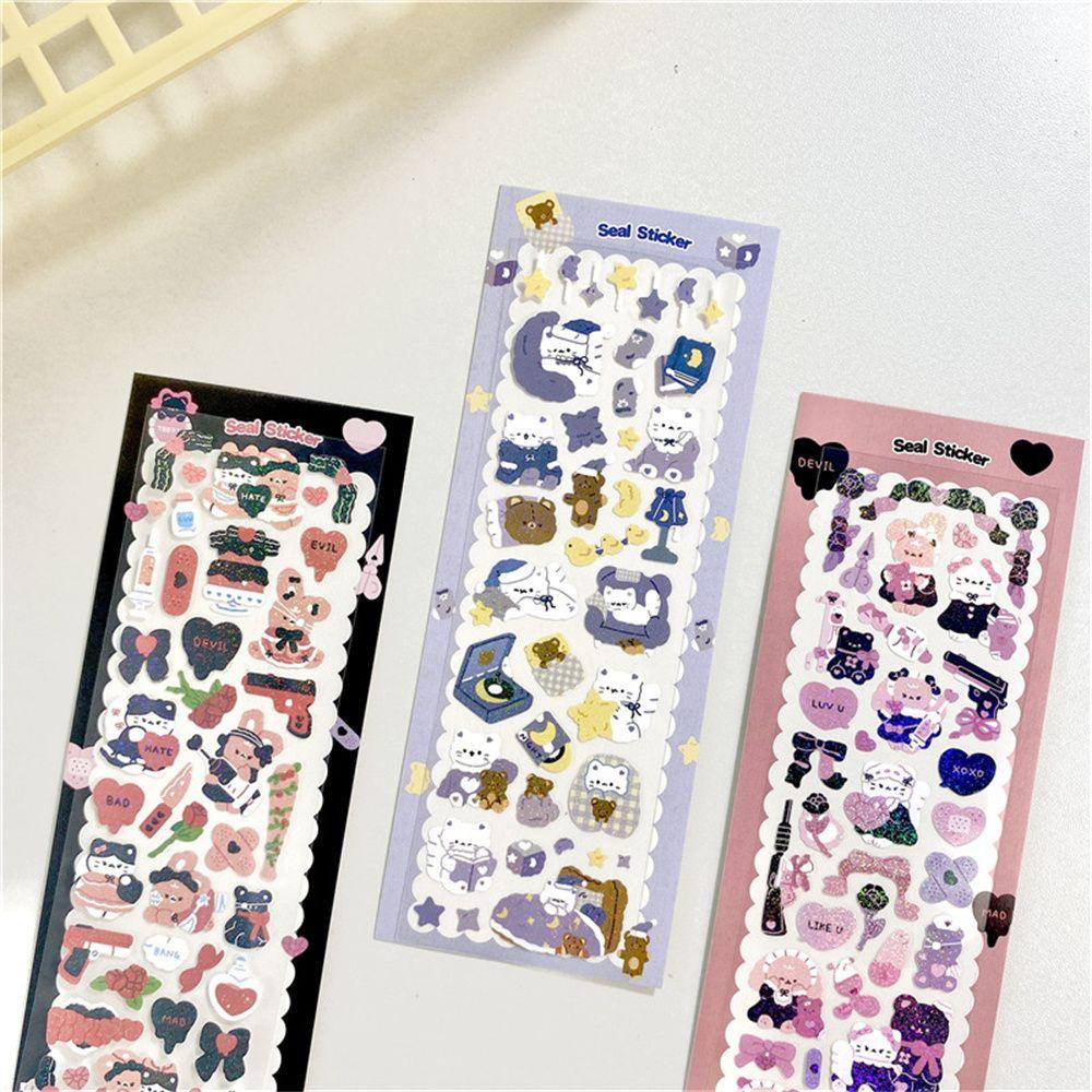 R-bunga Stiker DIY Photocard Laser Journal Diary Shiny Scrapbooking