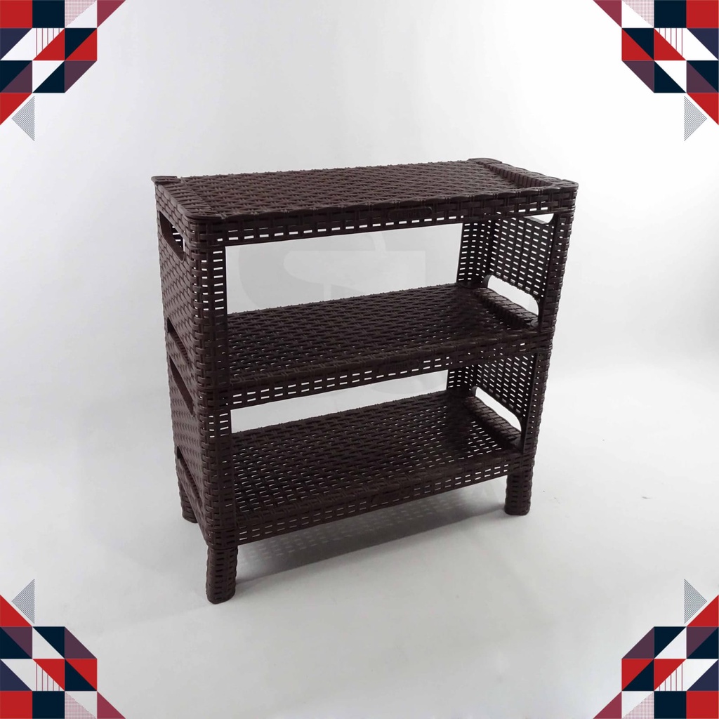 Rak Sepatu/ Rak Sepatu Rotan/ Rak Sepatu Aesthetic/RAK SEPATU SS 3 ROTAN TABITHA