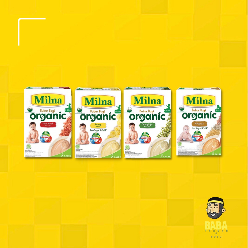 Milna Bubur Bayi Reguler Tim, Wgain, Goodmil, Organic 6+ 8+ 9+ 12+ Mpasi bayi Bubur Organic