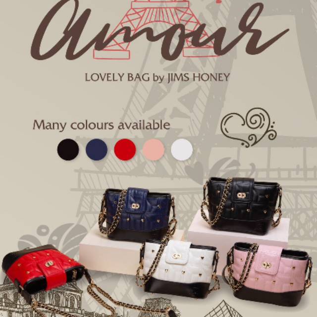 TAS WANITA SLEMPANG TALI RANTAI AMOUR BAG JIMS HONEY