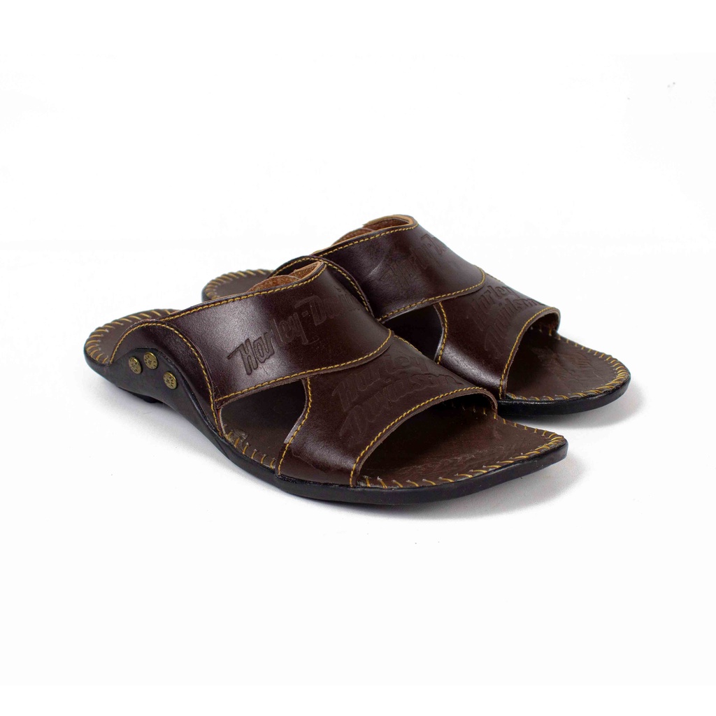 Sandal Pria Kulit Asli Harley Davidson Mamojo Store HD SLOP HT