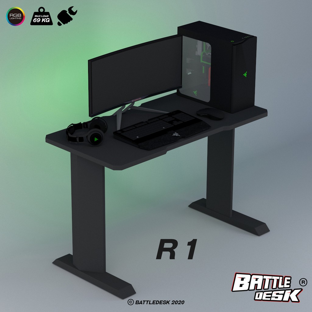 Meja Komputer Gaming PC Desk RGB murah 120x60 Battledesk 