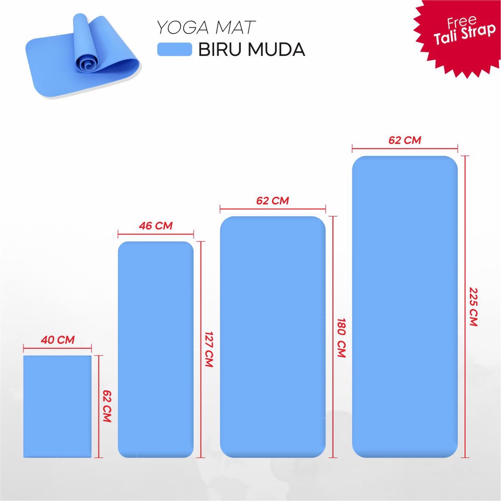 Hawah_Store Matras Olahraga Alas Yoga Senam Mat Tebal 5mm Workout Outdoor Indoor (002)-STORY BLUE