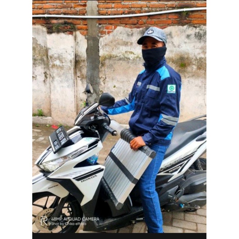 SEMI JAKET SERAGAM BAJU SAFETY NAVY DONGKER BIRU TOSKA