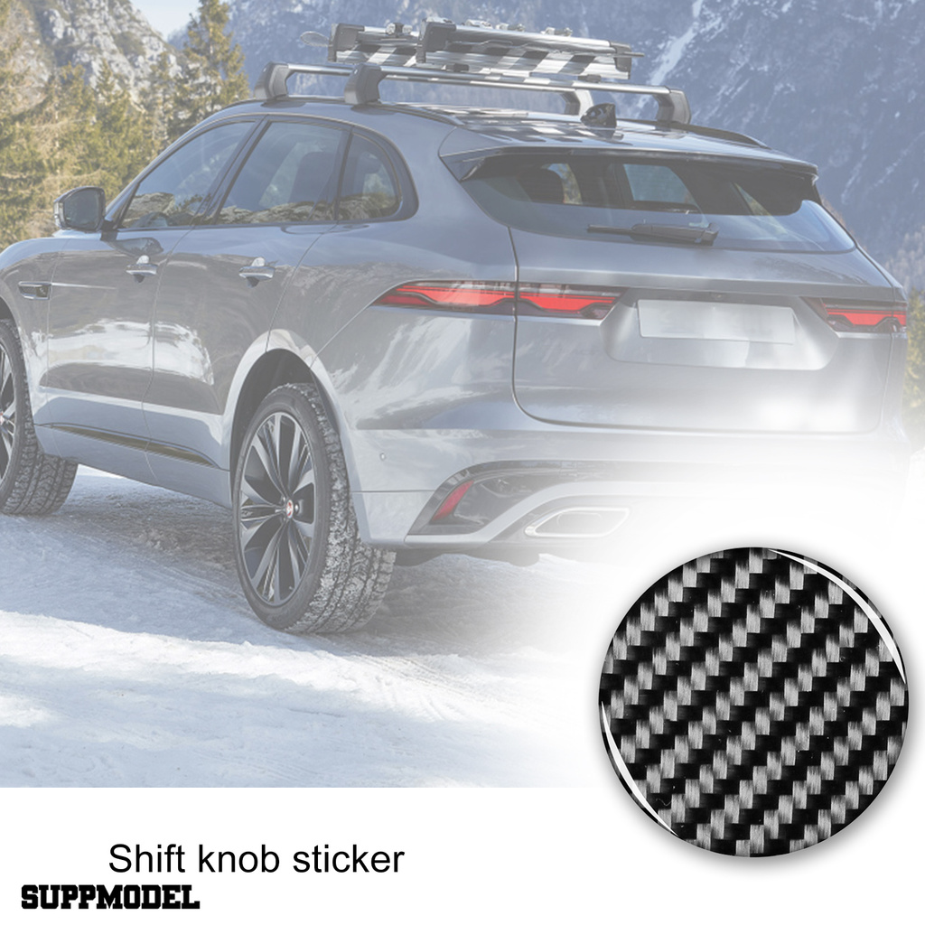 Smodel Stiker Knob Tuas Perseneling Mobil Motif Serat Karbon Untuk Jaguar F-Pace X761