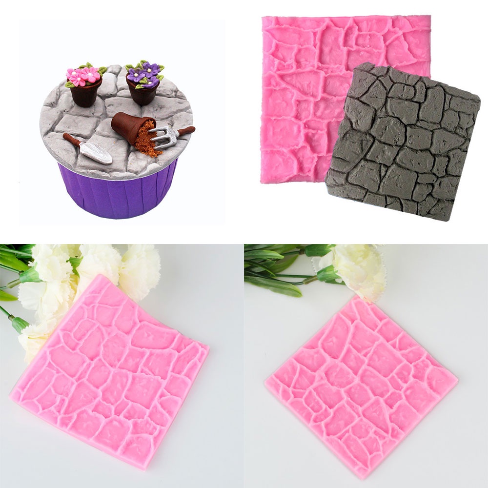 POPULAR DIY 3D Castle Farm Chocolate Baking Sugar Craft Rock Stone Fondant New Bakeware Cake Mold Kitchen Wall Silicone Mould