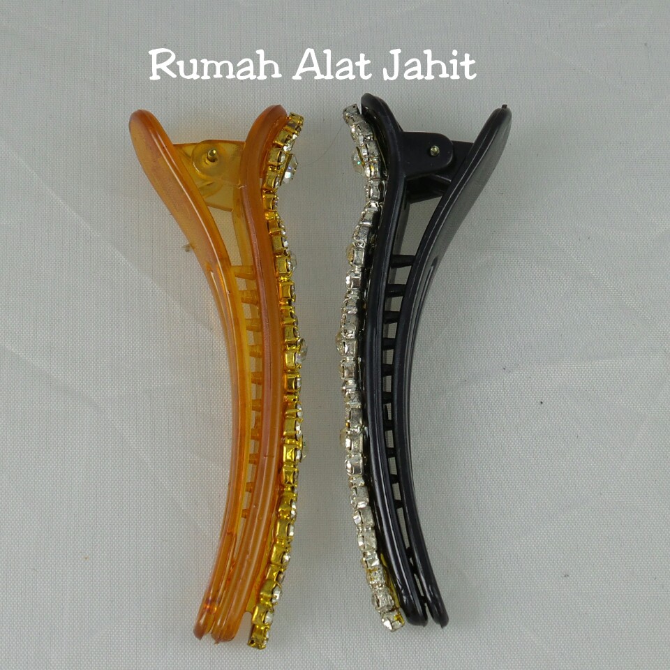 Jepit Rambut / Hair Clip Permata Baris Zig-Zag 7cm (sepasang)