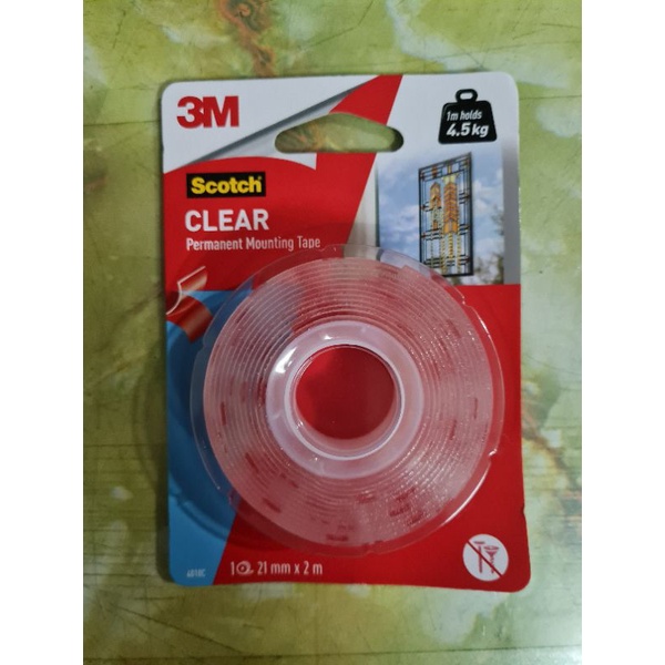 

Double Tape Scotch Clear Permanent Mounting Transparan 4010C 3M