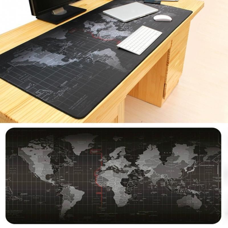 Professional Mouse Pad Gaming XL Desk Mat Motif Peta Dunia - MP002 - Black