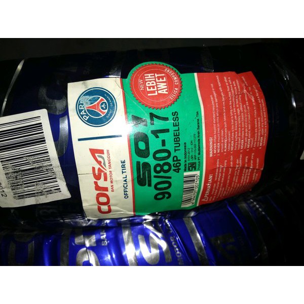 sprepart Ban Corsa Tubeless 90 80-17 bagus