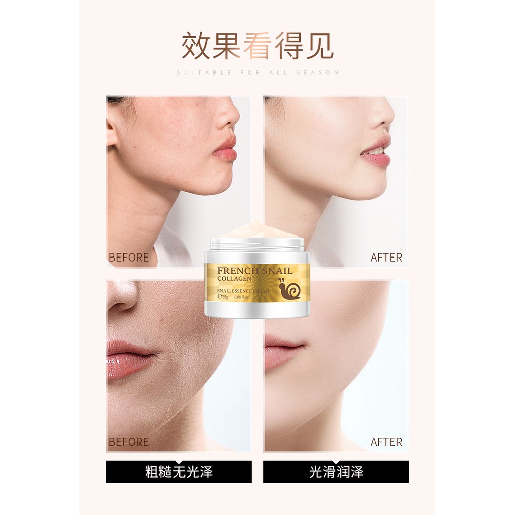 Jual LAIKOU French Snail Collagen Essence Facial Cream Siput Essens