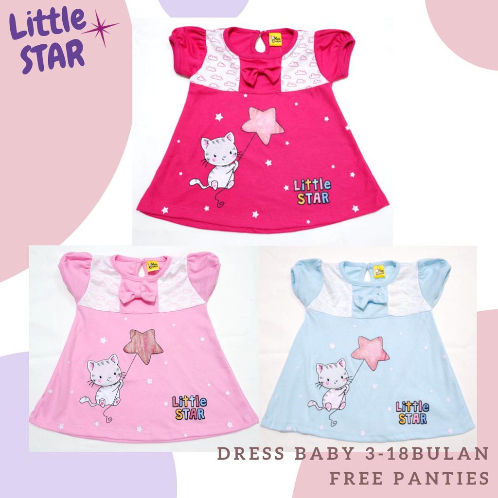 DRESS BAYI PEREMPUAN 3 12 Bulan/BAJU BAYI CEWEK/DRESS BAYI LUCU/DRESS BABY CANTIK