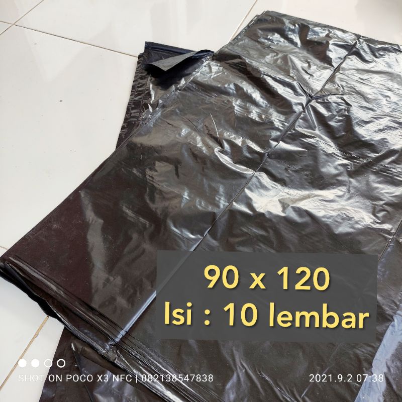 plastik sampah 90x120 jumbo HITAM isi 10