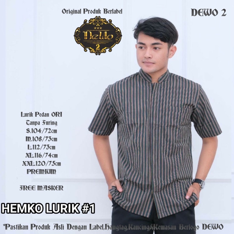 PREMIUM • HEM BATIK PRIA | KEMEJA PENDEK KOKO LURIK | BAJU KONDANGAN COWOK | COUPLE
