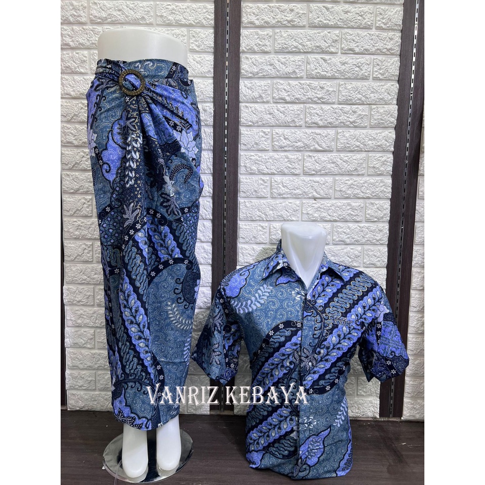 BATIK COUPLE ROK LILIT / BATIK LENGAN PENDEK COUPLE / BATIK PENDEK COUPLE / KEMEJA BATIK COUPLE ROK LILIT