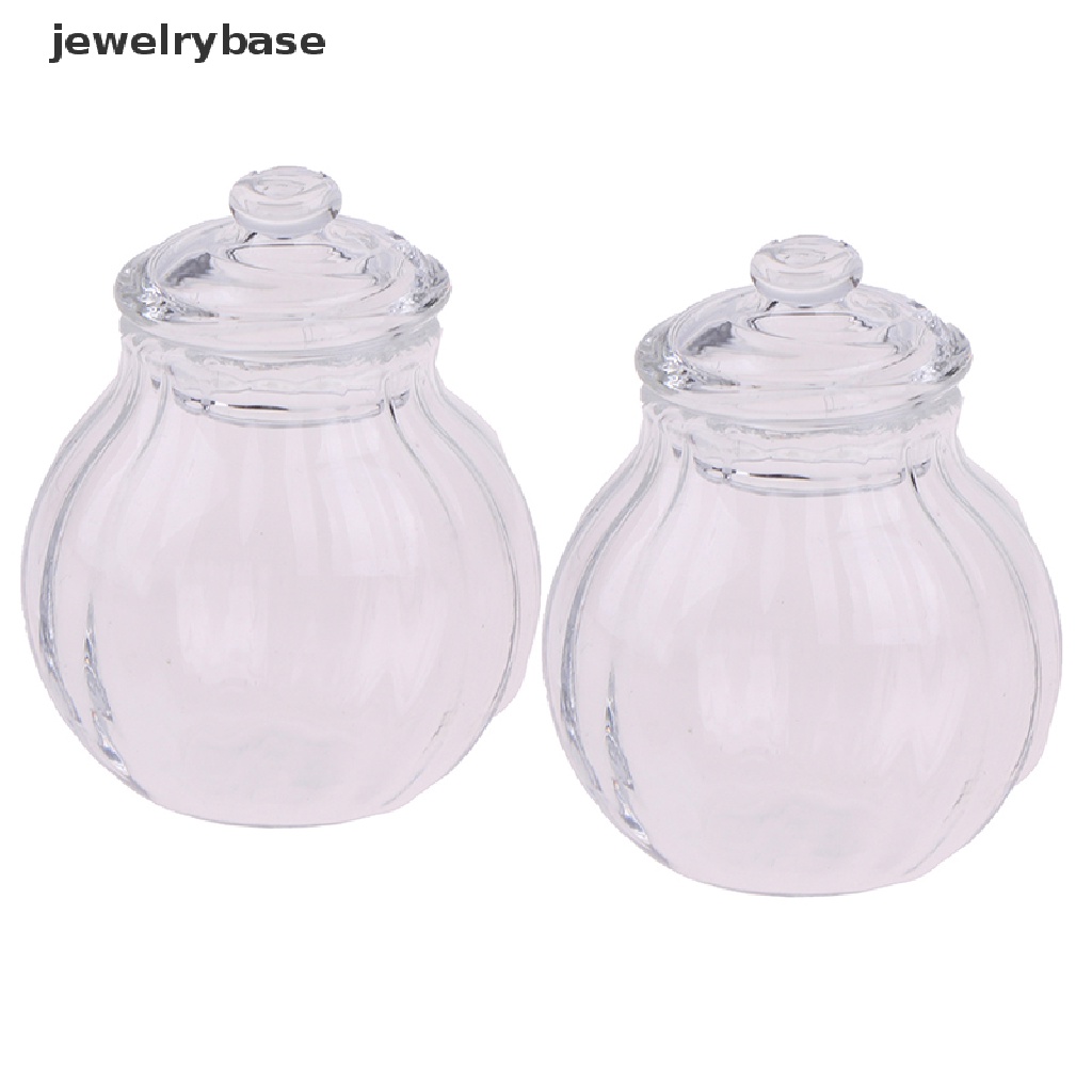 Base Mainan Miniatur Toples Permen Bulat Bahan Kaca Untuk Aksesoris Rumah Boneka 1: 12