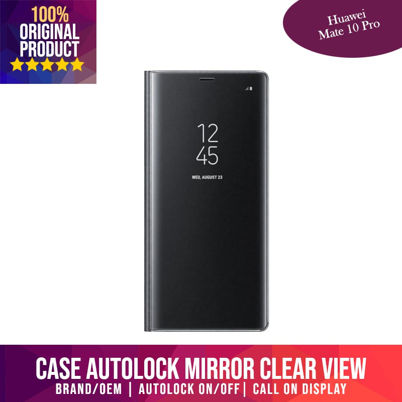 Case Huawei Mate 10 Pro Casing Autolock Mirror Clear View Standing Flip Cover