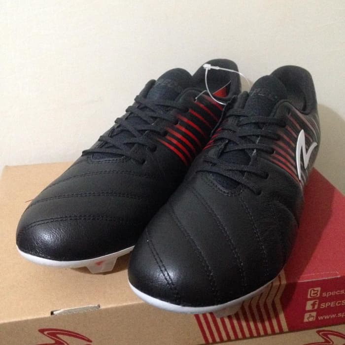 Sepatu Bola Original Specs Barricada Lea 19 FG Black Red