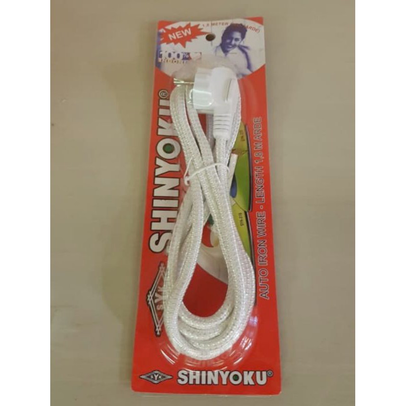 Kabel Setrika Shinyoku Kepala Arde Bulat 3 Kabel 1,8 m / Kabel Strika Shinyoku