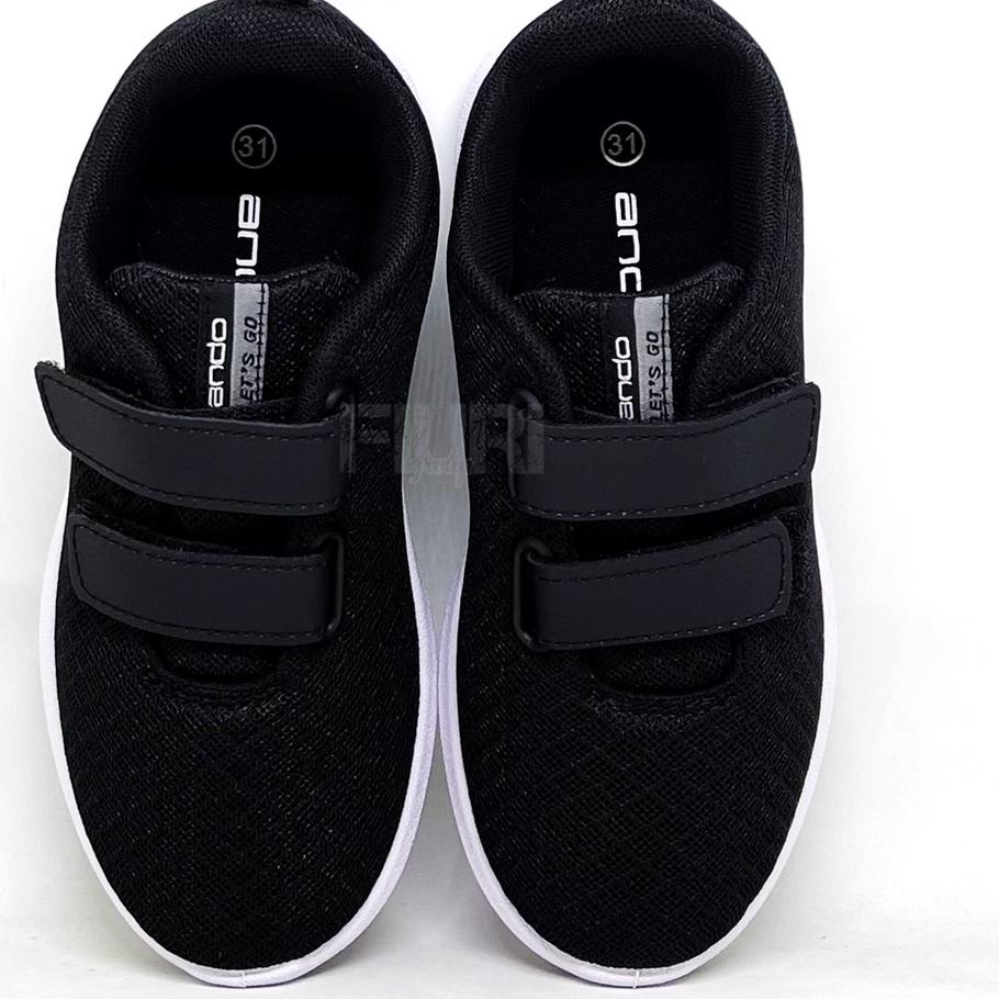 FIURI - Ando Original - PINO LIAM  BSC 21 VELCRO 35-38 Hitam Putih - Sepatu Kets Pria - Sneakers Pri