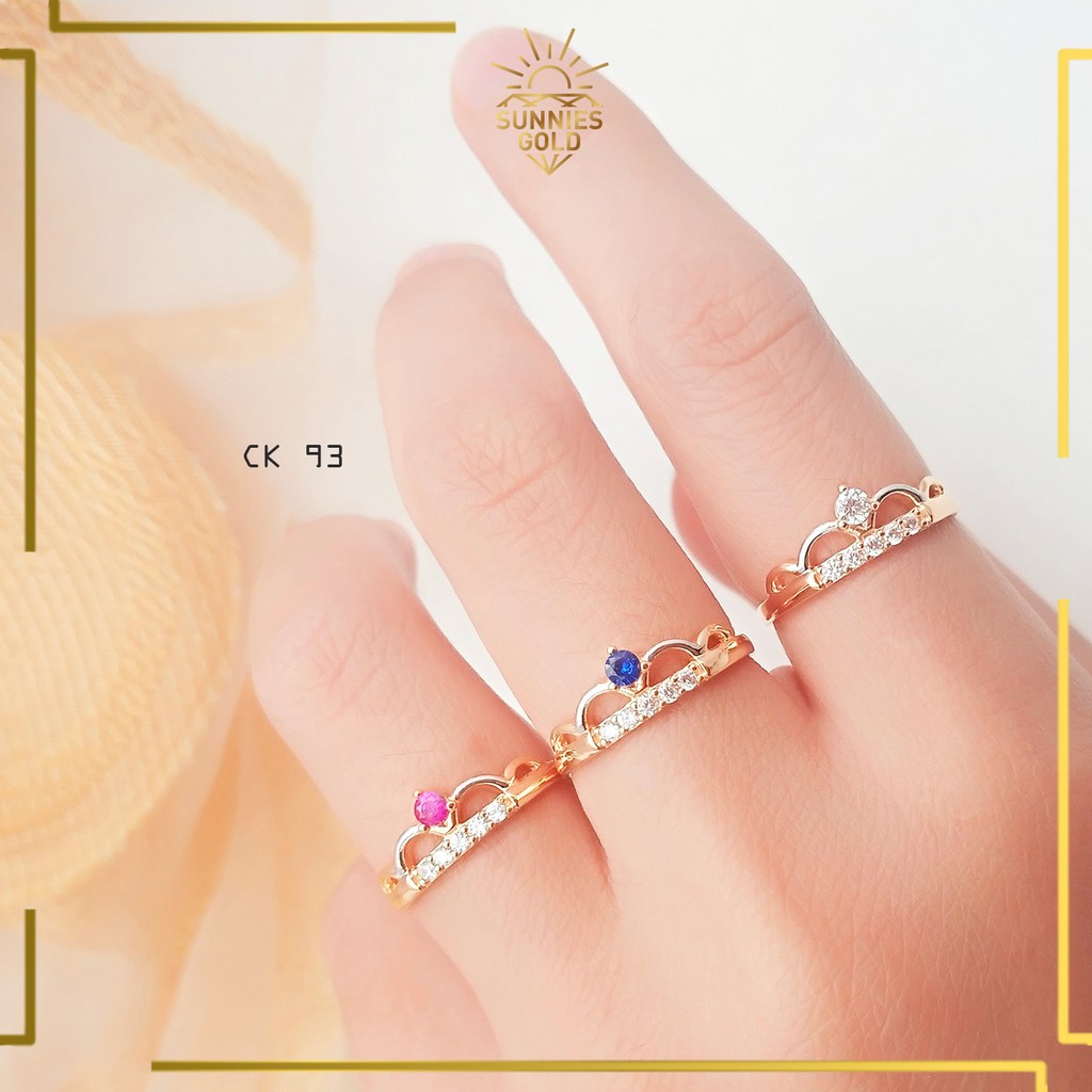 CINCIN EMAS ASLI KADAR 300 (6K) & 375 (8K) CINCIN KASUAL MOTIF MAHKOTA MINIMALIS AESTHETIC CINCIN KO