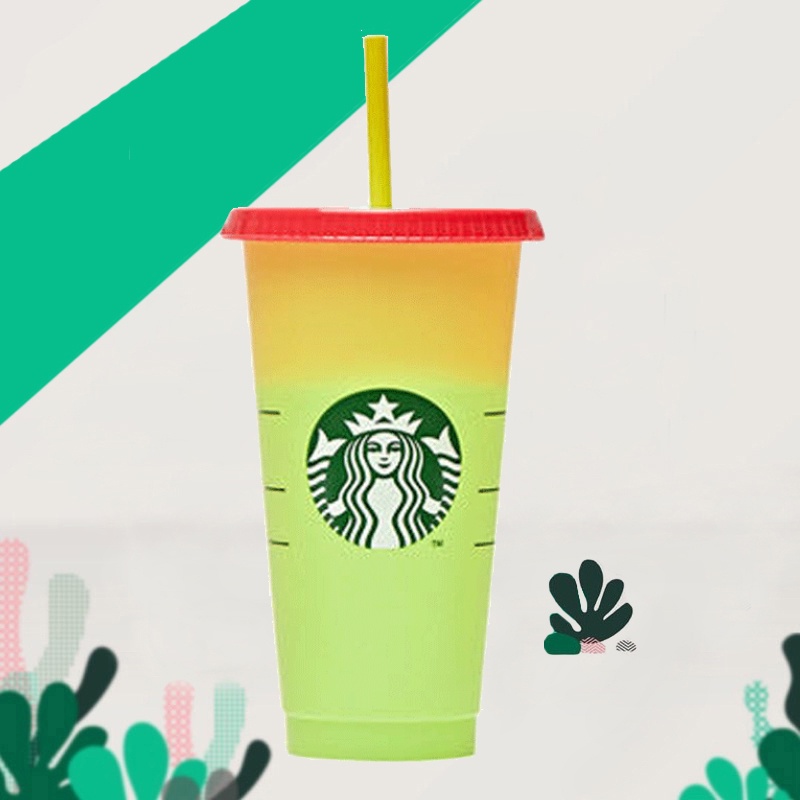 Tumbler Starbucks Color Changing Cups Kuning Berubah Warna Colour Reusable Cup