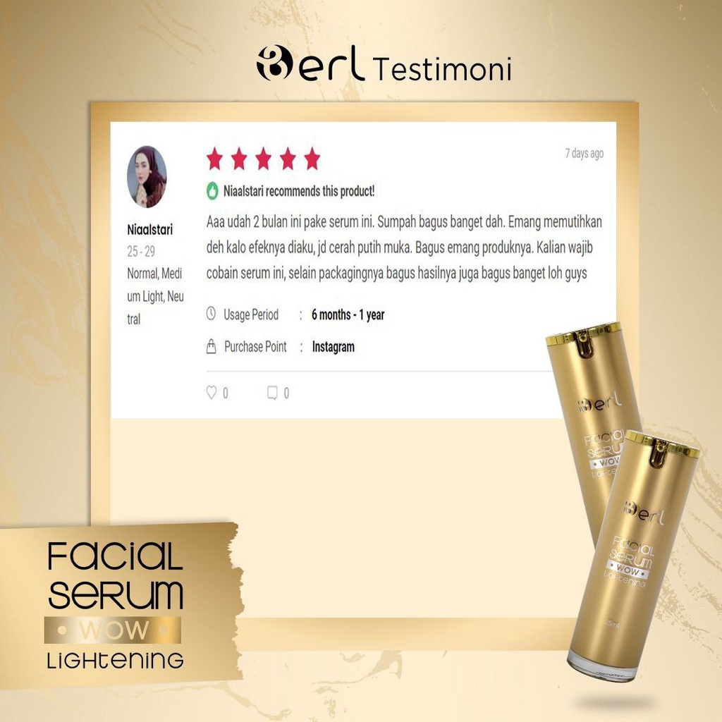 B Erl Facial Serum Pencerah Pemutih Wajah Garansi Original