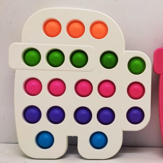 Terbaru Mainan Viral Push Pop It Fidget Toy Among US Kupu-Kupu-Among US Putih