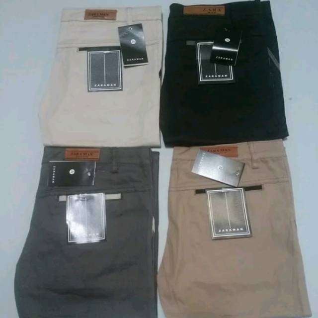 Celana panjang chinos zara man pria