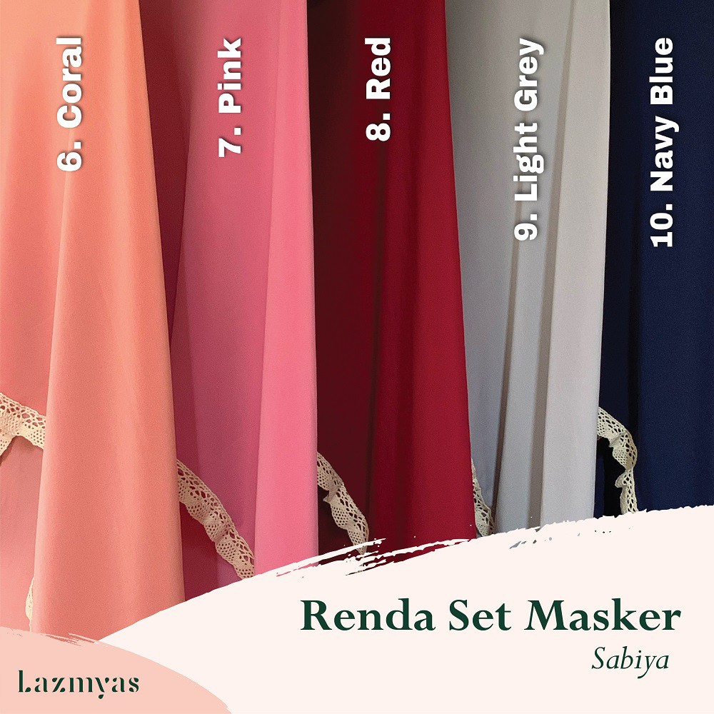 Hijab Instant Sabila Jersey set masker+renda.