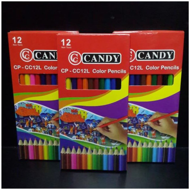 

Pensil Warna - Squeezy / Candy - Panjang 12 Warna