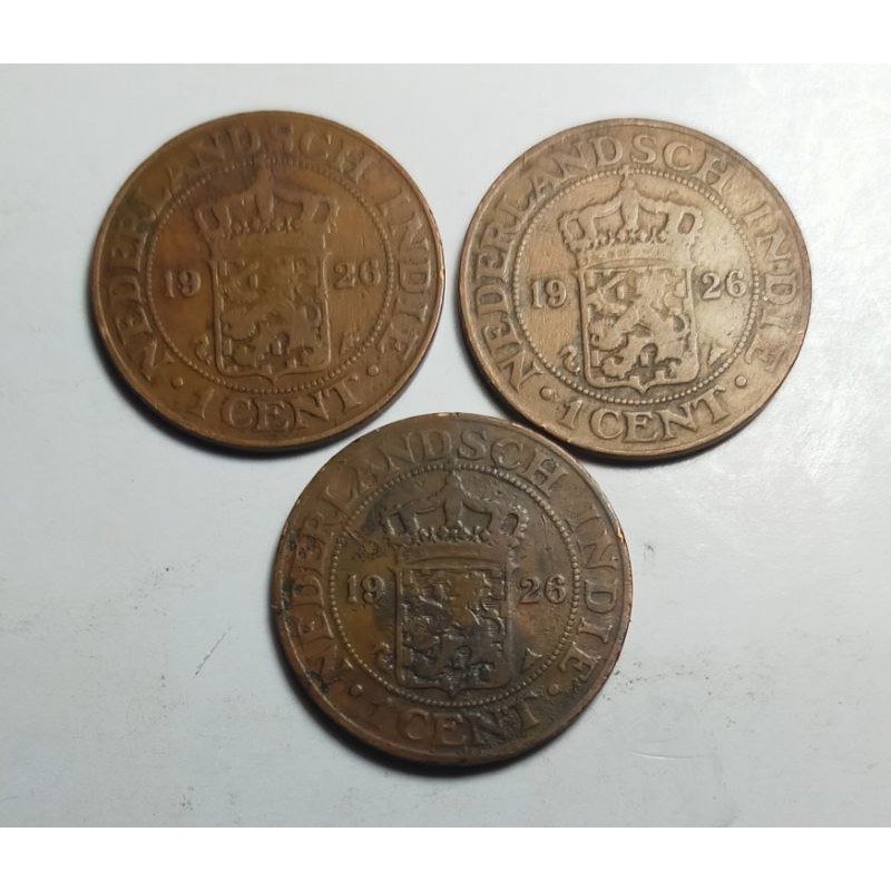 UANG KUNO / KOIN KUNO / KOIN BENGGOL 1 CENT NEDERLANDSCH INDIE TAHUN 1926