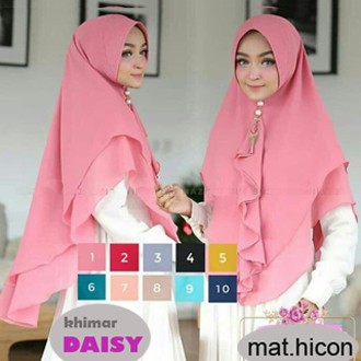 JILBAB KHIMAR 2 LAYER DAISY / JILBAB SYARI MURAH / JILBAB INSTAN JUMBO TERBARU / HIJAB SYARI LANGSUNG PAKAI