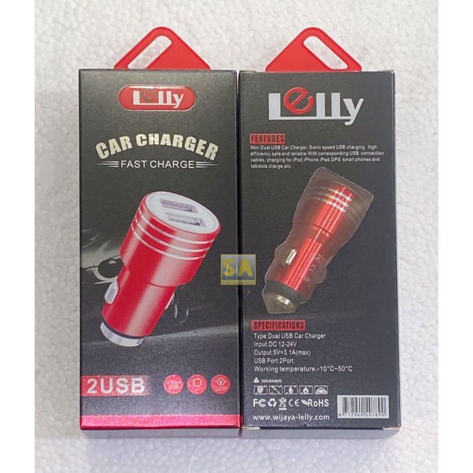 Batok Saver / Car Charger Lelly Fast Charge 2USB Casan Mobil Bagus Murah