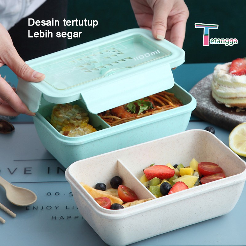 Kotak Makan Lunchbox Gandum Lunchbox Sekat / Kotak Bekal Makan Gandum Tetangga VS-36