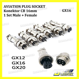 Jual Aviation Plug Connector Konektor CB GX16 2 3 4 5 6 7 8 Pin Male ...