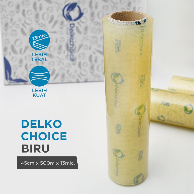 PLASTIK CLING WRAP FOOD GRADE BIRU Delkochoice wrapping makanan / SATUAN