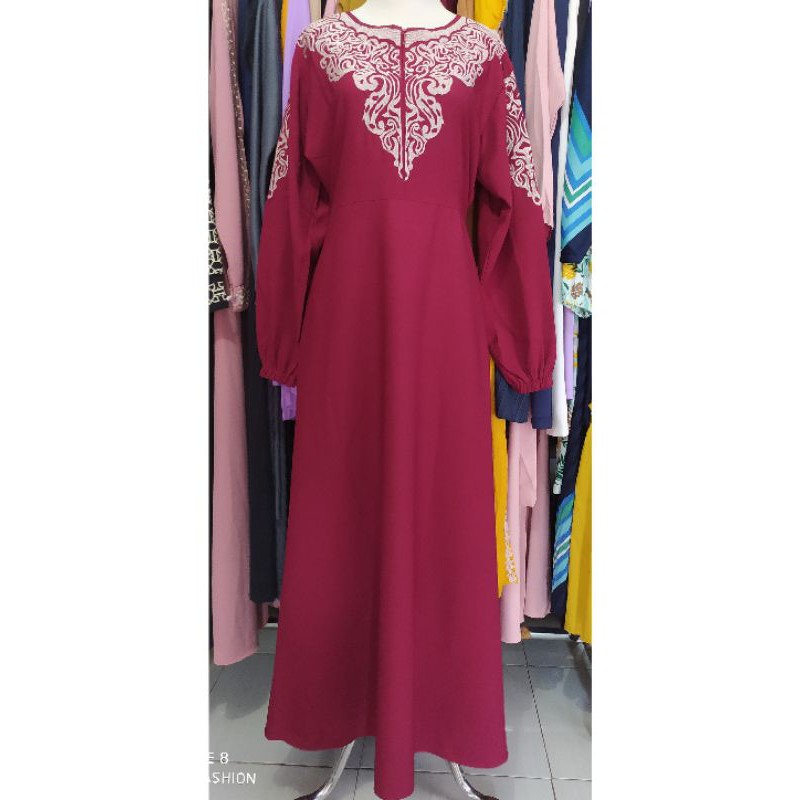 Gamis Itycrepe Bordir | Gamis Bordir | Gamis Bahan Itycrepe | Gamis by. Arini Collection