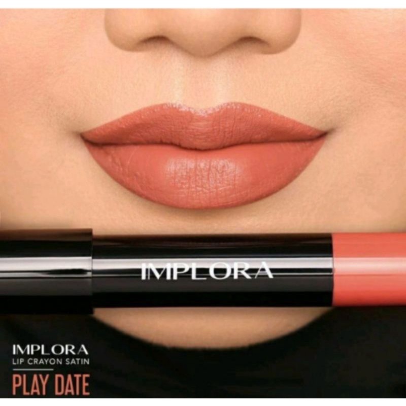 1 Set Paket Ombre Lips Implora Lip Crayon Satin Play Date + Liptin