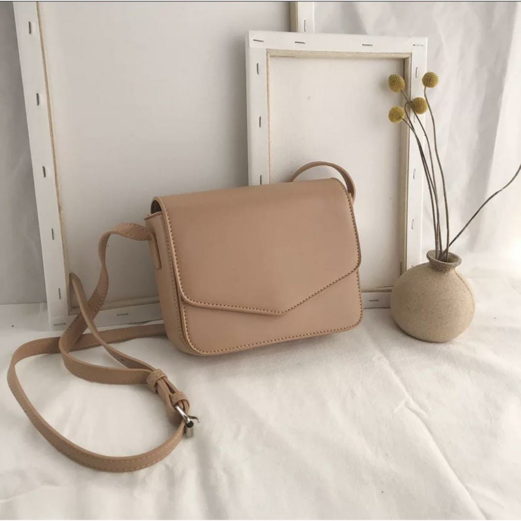 Tas Slempang Wanita Geovany Bag Simple Sling Bag Wanita Terbaru Miniso/ Taiga Kokoh Full Color Elegan Size Shoulder Bag Tas Bahu Wanita Korea