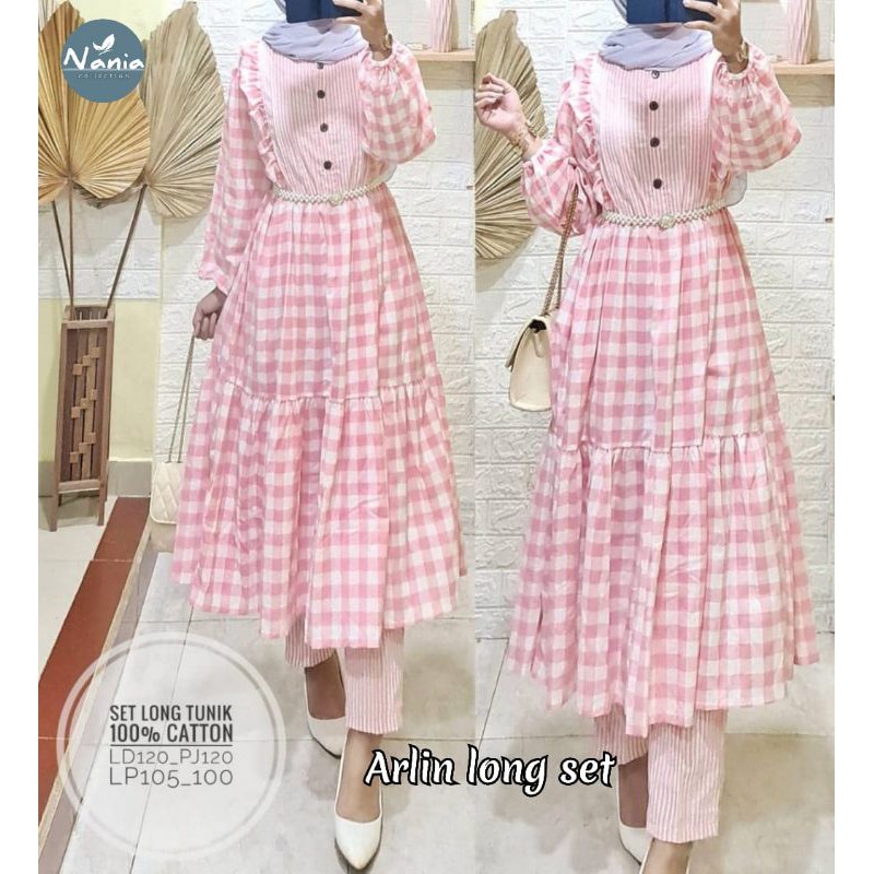 Arlin long set celana katun