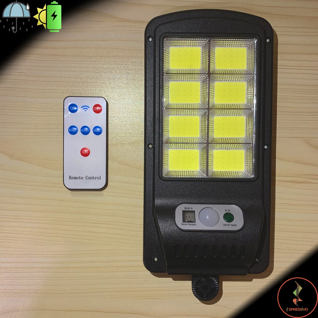 Lampu Sorot 160 LED 8 COB Tenaga Surya Sensor PIR + Remote