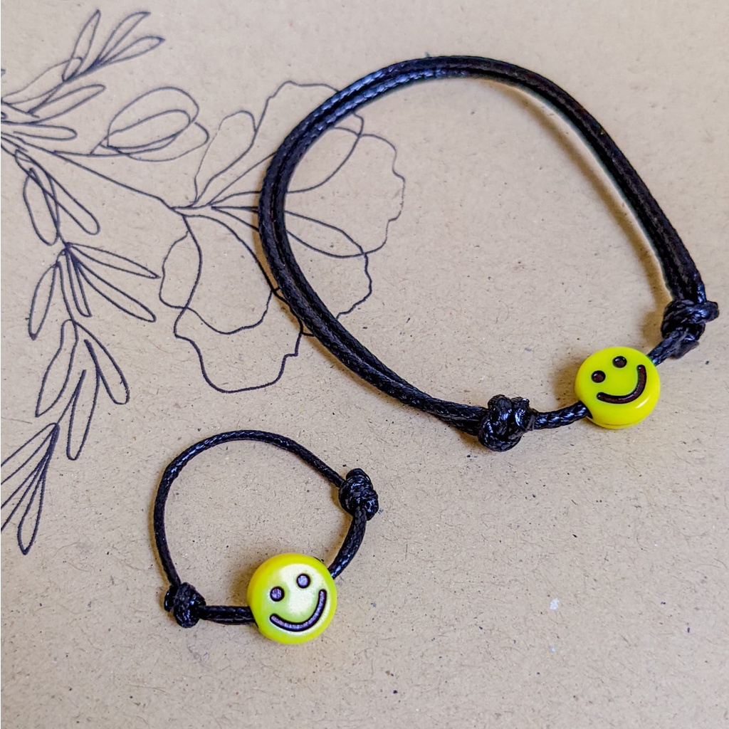 Gelang Tali Korea Waterproof Smile dan Tali Cincin Sanju Series