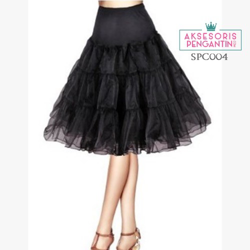 [STOK TERBATAS] ROK TUTU HITAM PENGEMBANG GAUN PETTICOAT GRADE A PREMIUM HITAM SPC004