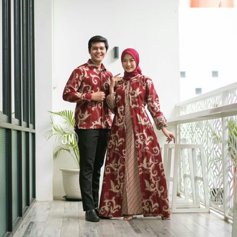 Couple Gamis Famili Batik Keluarga ,Sarimbit Ibu Ayah Dan Anak, Baju Couple Batik Murah Seragam